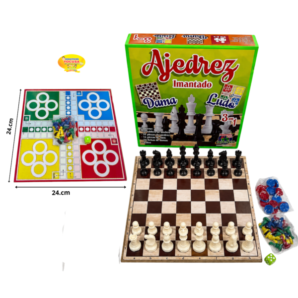 AJEDREZ 3 EN 1 MEDIANO IMANTADO