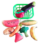 Frutas y verduras de tela