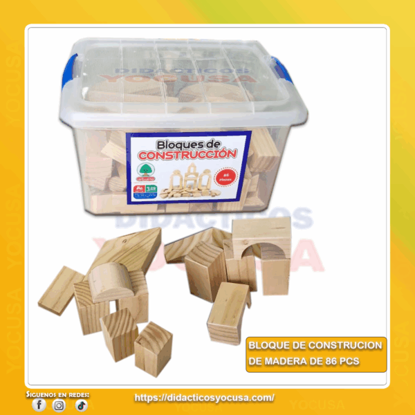 BLOQUE CONTRUCCION NATURAL X 86 PCS GRANDE