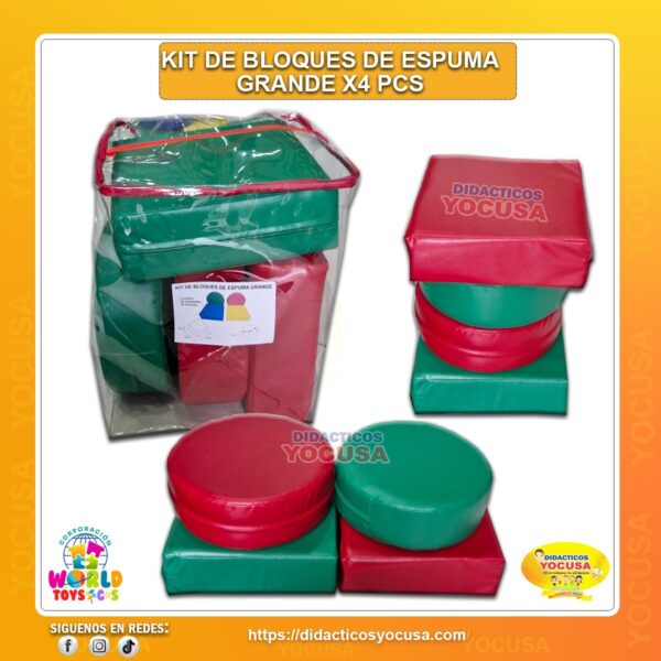 KIT DE BLOQUES DE ESPUMA GRANDE X 4 PCS CUNA MAS