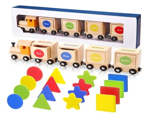 TREN DE MADERA CON COLORES