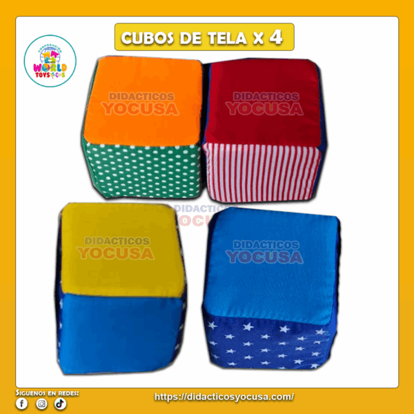 CUBO DE TELA 7X7CM X 4 PCS CUNA MAS