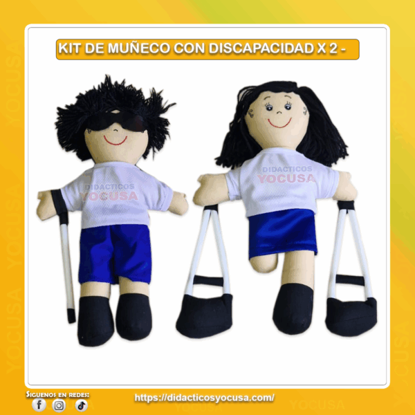 KIT DE MUÑECO CON DISCAPACIDAD X 2
