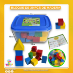BLOQUE DE 39 PCS  DE MADERA