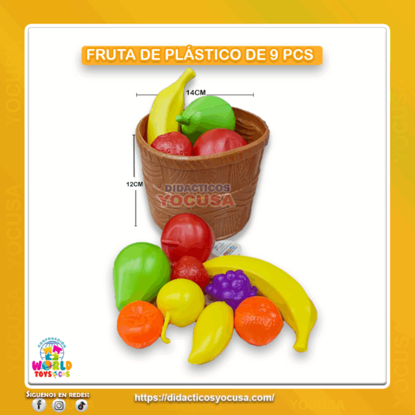 FRUTA DE PLÁSTICO  DE 9 PCS