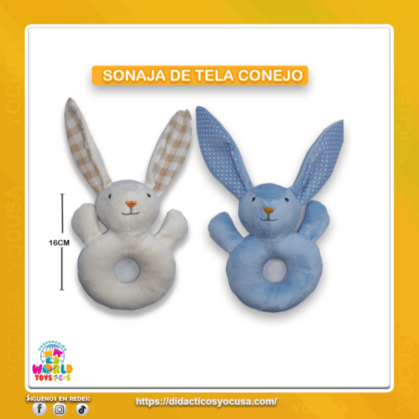 SONAJAS DE TELA CONEJO X 1 -