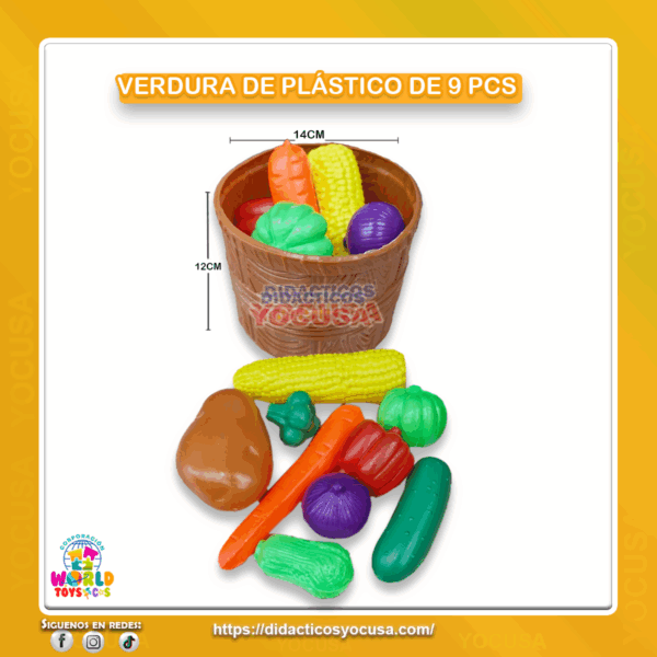 VERDURA DE PLASTICO DE 9 PCS