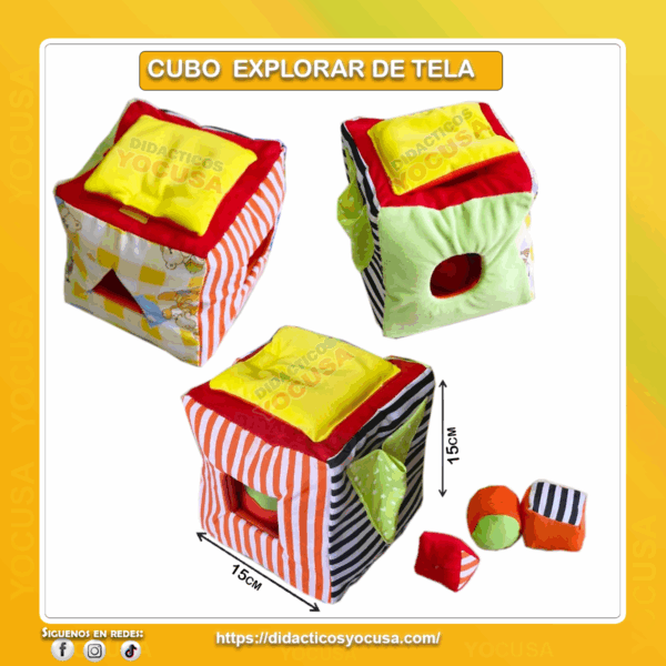 CUBO DE EXPLORAR DE TELA 15X15CM