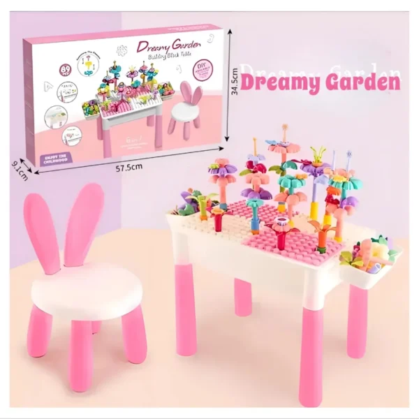 DIDACTICO MESITA LEGO X 89 PCS ROSADO -