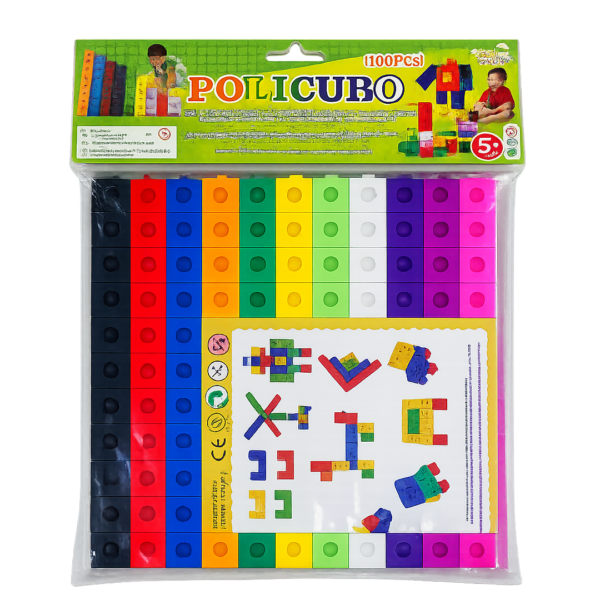 POLICUBOS 100 X 10 COLORES BOLSA