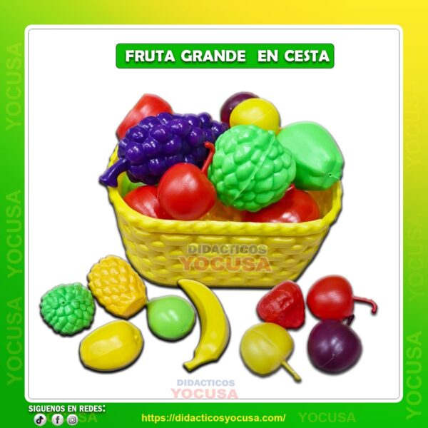FRUTAS EN CESTA GRANDE COLORES