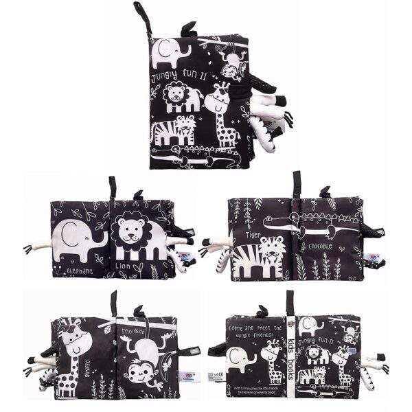 LIBRO DE TELA INFANTIL  BLANCO Y NEGRO