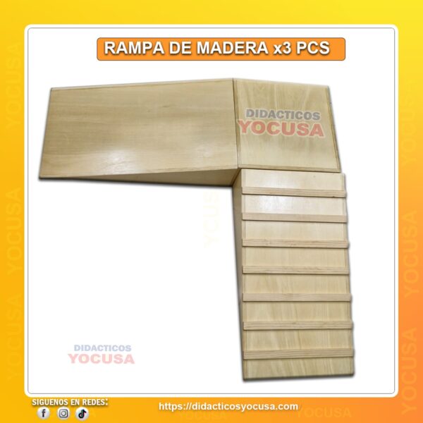 RAMPA DE MADERA X 3 ESCALERA -