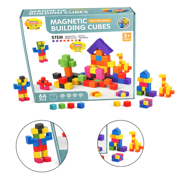 CUBOS DE COLORES  IMANTADOS X 64 PCS