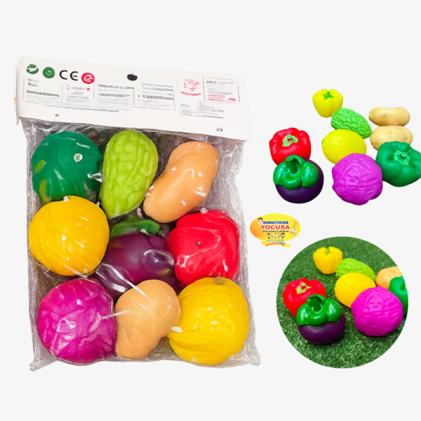 VERDURAS SENSORIAL DE JEBE EN BOLSA