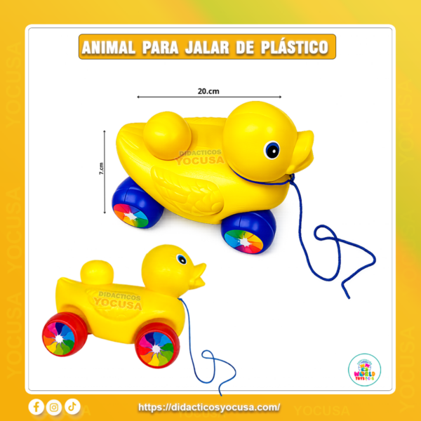 ANIMAL PARA JALAR DE PLASTICO  (PATO)