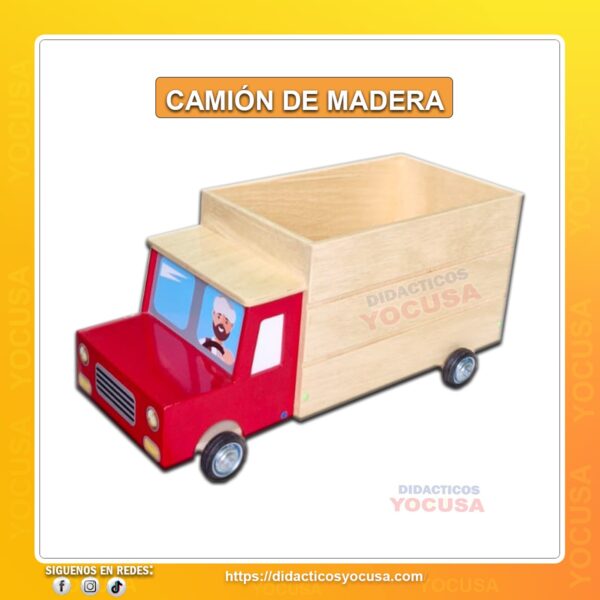 CAMION DE MADERA  GRANDE 72X30X40 CM