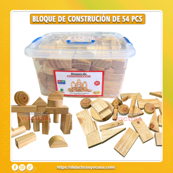 BLOQUE CONSTRUCCION GRANDE NATURAL X 54 PCS TAPERS